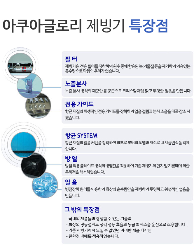 아쿠아글로리 제빙기 특장점